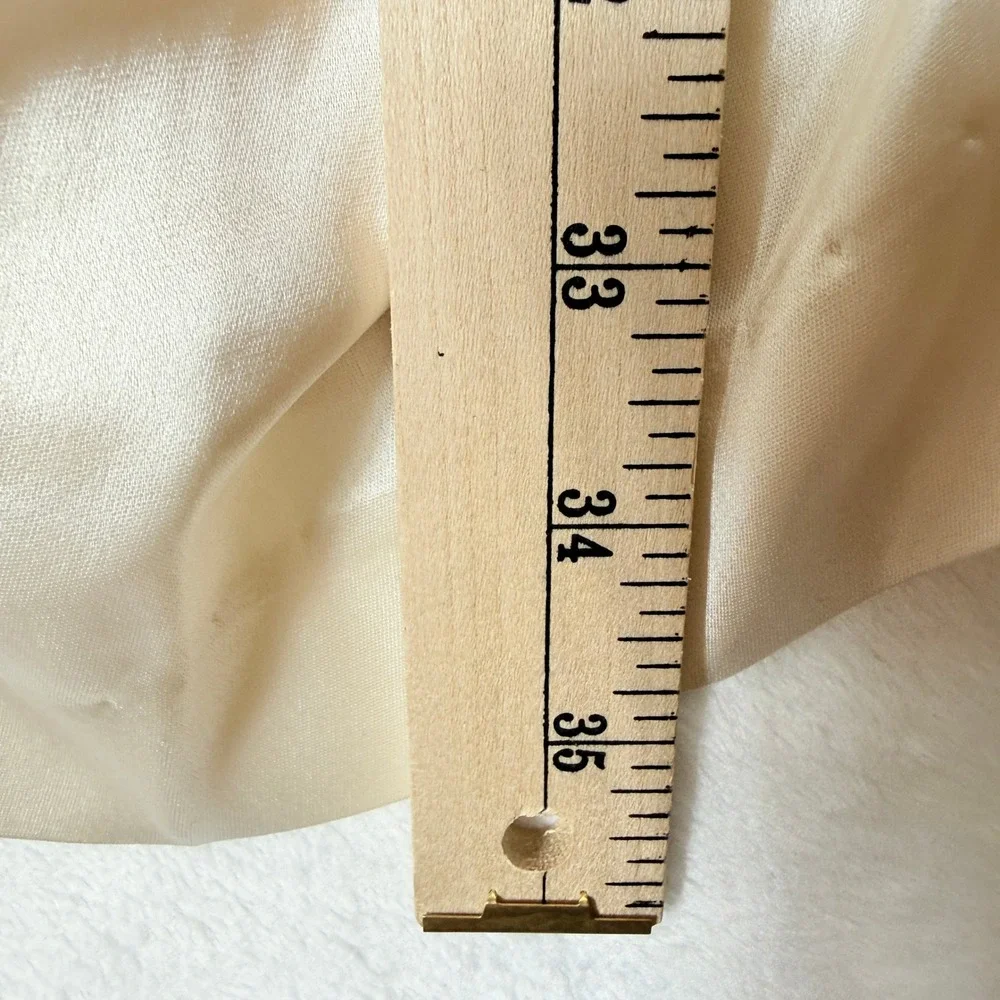 Nonchalant Label Vanilla Satin Cowl Neck Ruched Mini Dress Bachelorette Medium - Picture 9 of 9